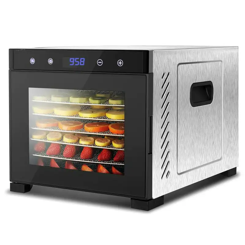 

Electric Countertop Food Dehydrator Machine - 600-Watt Premium Multi-Tier Meat Beef Jerky Maker Fruit/Vegetable Dryer w/ 6 Stain