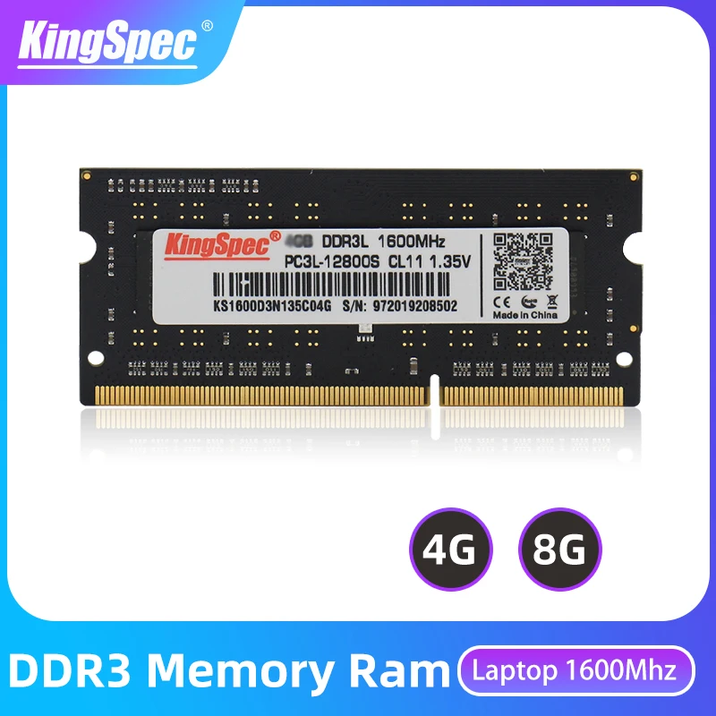 

2023 KingSpec memoria Tools ddr3 4GB 8GB 1600Mhz 240Pin Sodimm Tools ddr3 Memory Tools 1.35V So-dimm ddr 3 For Laptop Notebook