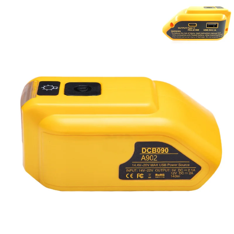 Новый Запасной источник питания DCB090 для Dewalt 20 в макс. 18 адаптер аккумулятора с