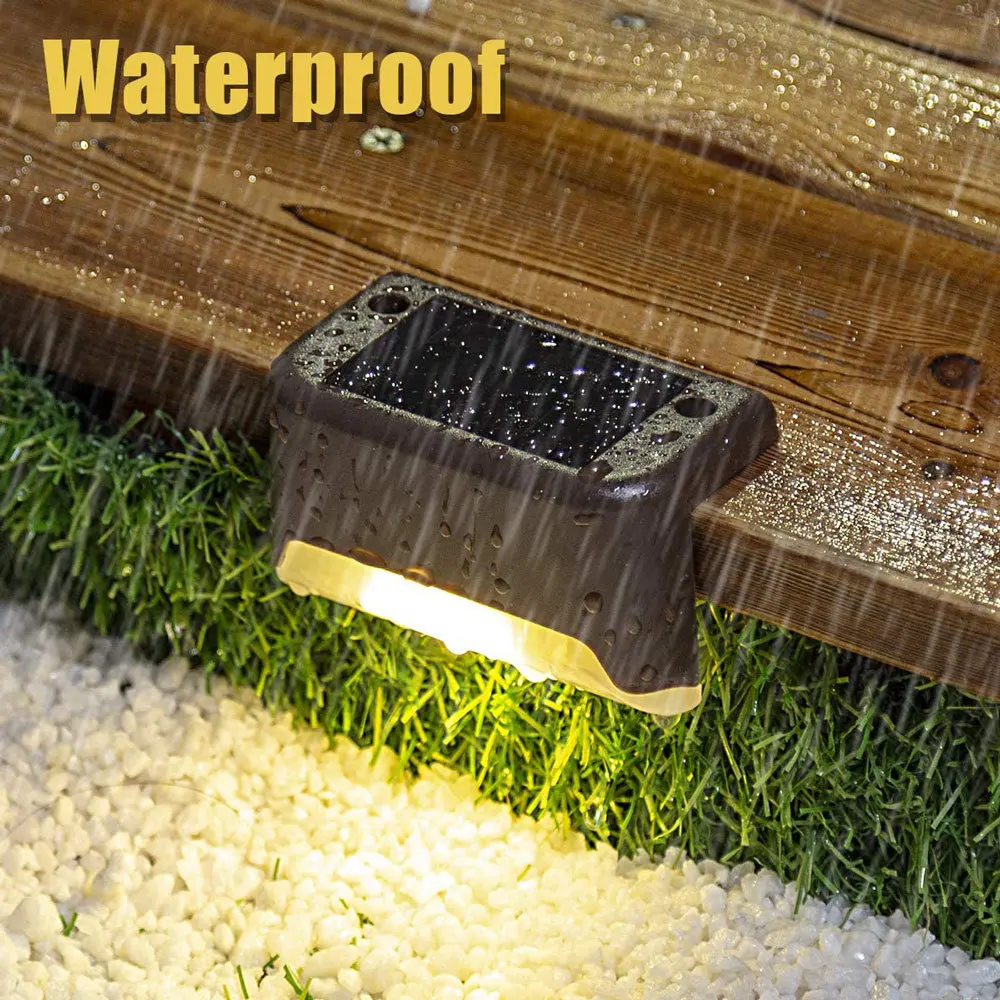 Solar deck stair lights deals