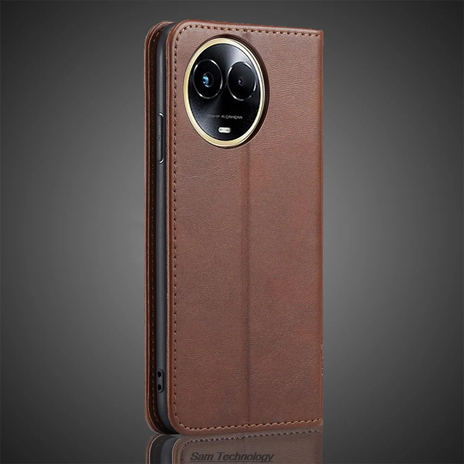 Кожаный чехол с магнитным притяжением для OPPO Realme Narzo 60X Global EUR RUS кобура откидной