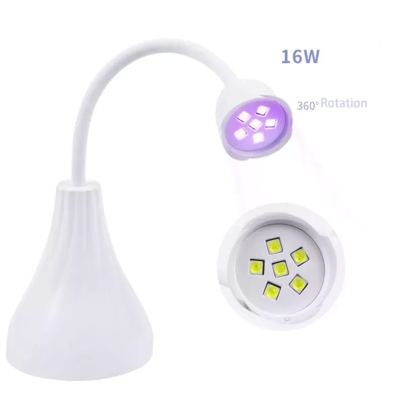 

NEW2023 6LED portable Mini Dryer Machine Nails Lamp Dual-light Source Rechargeable Phototherapy Lamp For Drying UV Manicure Tool