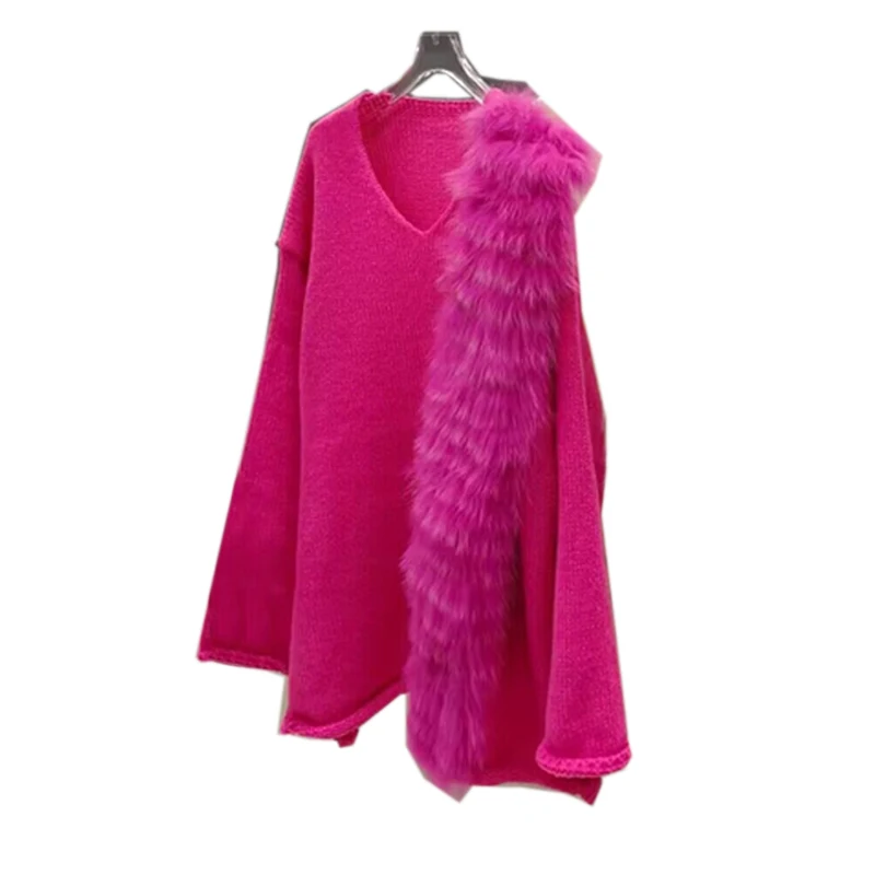Натуральный мех модная классическая женская объемная лиса с длинным рукавом 7211
