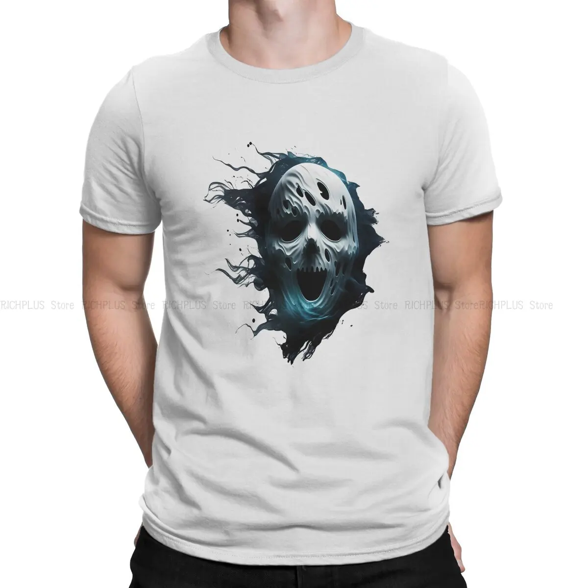 

GhostFace Man's TShirt Scream Horror Films O Neck Tops T Shirt Funny Gift Idea