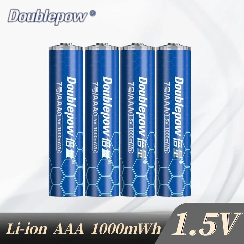 

NEW 1.5V AAA USB Rechargeable Battery Lithium Ion 1000mwh Battery for Remote Control Wireless Mouse + Cable High Capacity