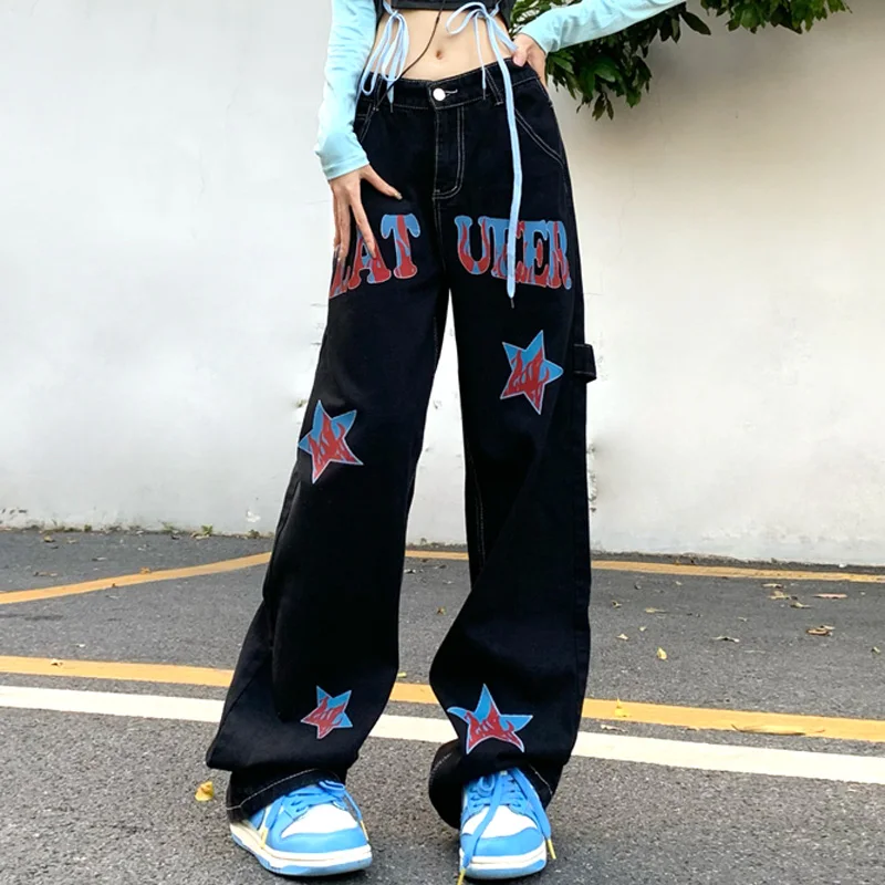 Star Pattern PRINTED JEANS Baggy Jeans Streetwear Trousers For Womens and Men 2023 Vintage casual pants men and women trou