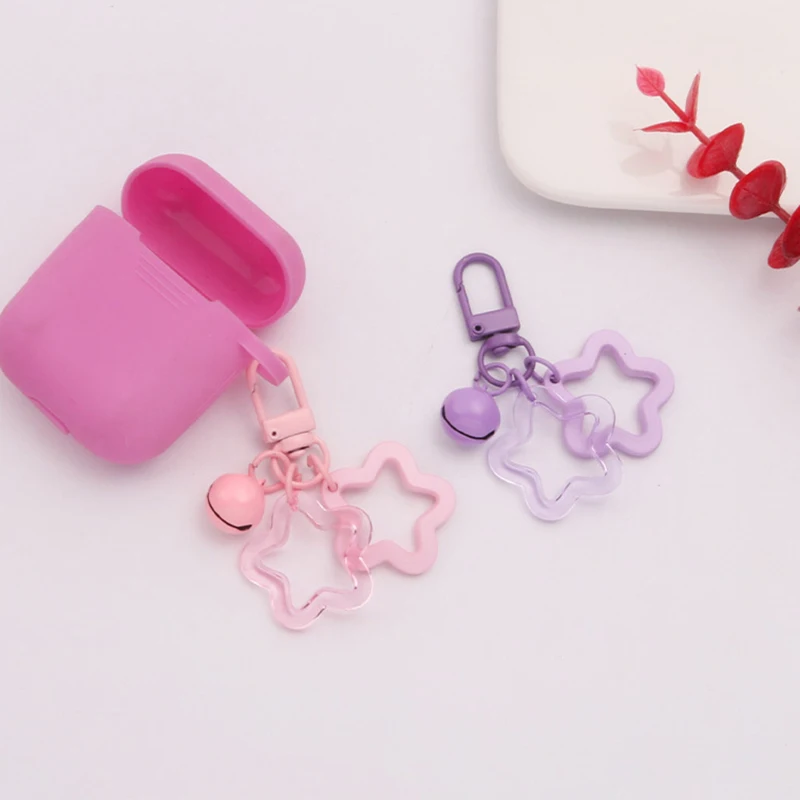 

Color Acrylic Openwork Pentagram Lacquered Bell Accessories Keychain Pendant