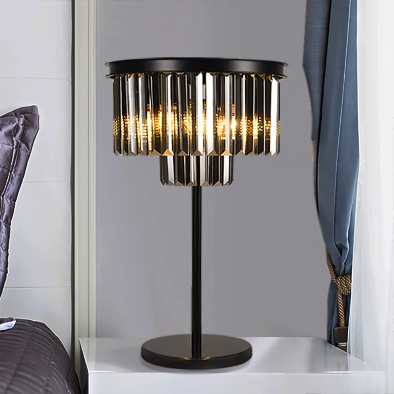 

Современные искусственные Роскошные хрустальные настольные светильники K9, прикроватная лампа для спальни, простая сельская ретро-лампа, декоративная настольная лампа в скандинавском стиле
