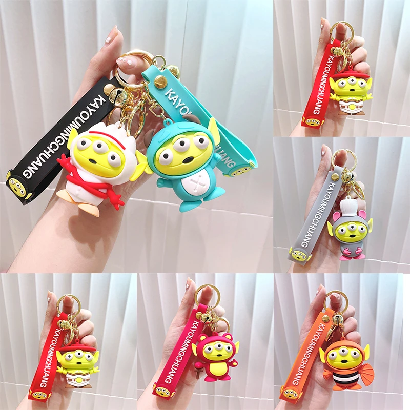 

Kawaii Disney Toy Story Alien Keychain Figures Doll Keyring Key Chain for Bag Phone Car Pendant Jewelry Accessories Key Ring