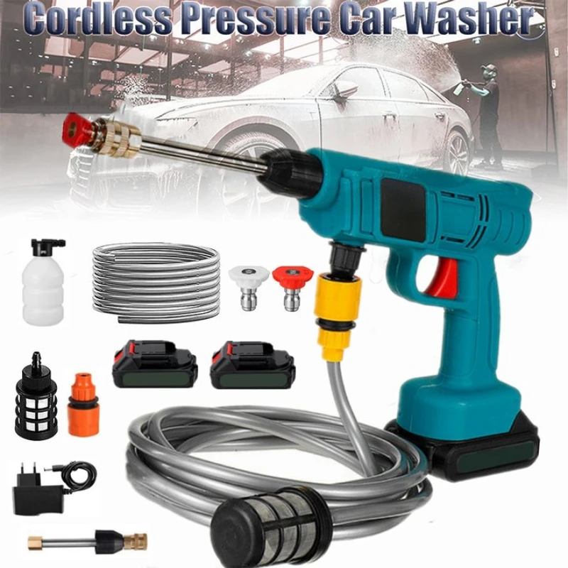 

30bar Cordless High Pressure Car Wash Washer Gun Generator Water Gun Spray Cleaner Car Washing Machine For Makita 18V Battery