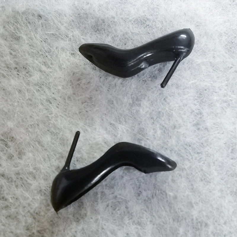 

Классические черные туфли на высоком каблуке для кукол Барби, обувь, сандалии, ножная одежда принцессы 1/12, аксессуары для кукол BJD, детские и...