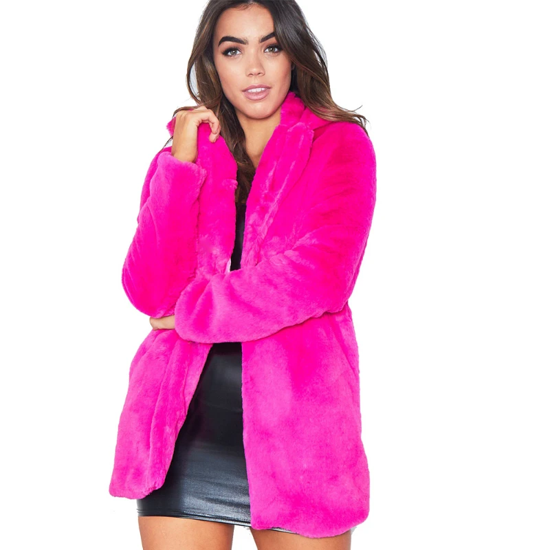 

Woman Fashion Faux Fur Coat Female Elegant Thick Warm Artificial Fox Fur Jacket Outerwear Ladies Streetwear Warm Jacket G213