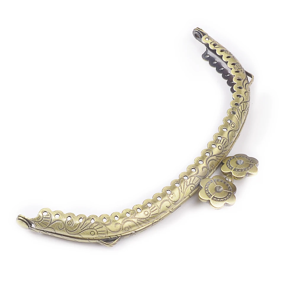 10pcs/ Set 12.5cm Metal Purse Frame Handle for Clutch Bag Handbag Accessories Making Kiss Clasp Lock Bronze Tone Bags Hardware