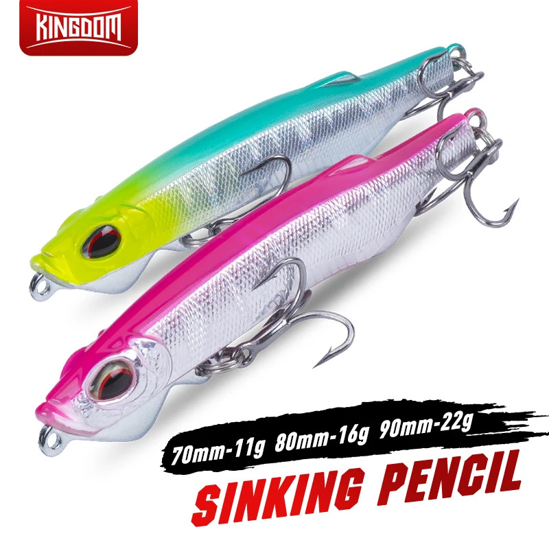 Kingdom Ghost ShadowⅡ Fishing Lures Sinking Pencil 11g 16g 22g Far Casting Wobblers Artificial Hard Baits Fishing Tackles Lure