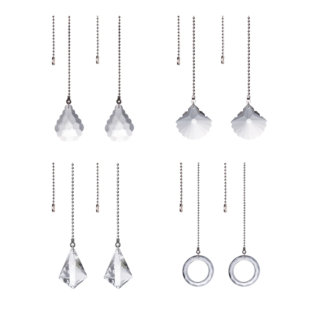 

Clear Crystal Pull Chain with Connector Portable Lightweight Lamp Pull Bead Pendant Ceiling Light Fan Chains Bathroom Toilet