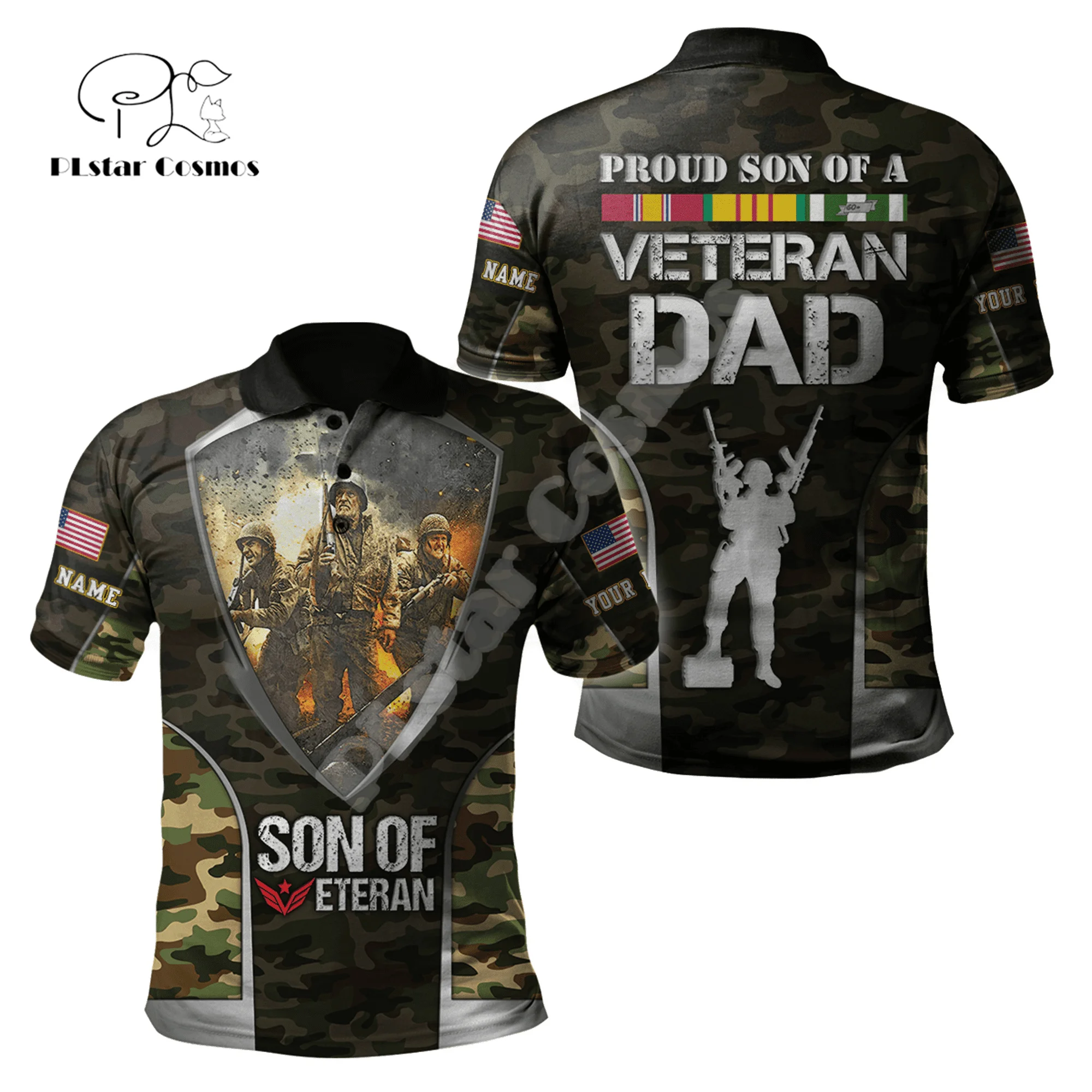 Рубашка-поло с коротким рукавом Повседневная Уличная одежда в стиле ретро