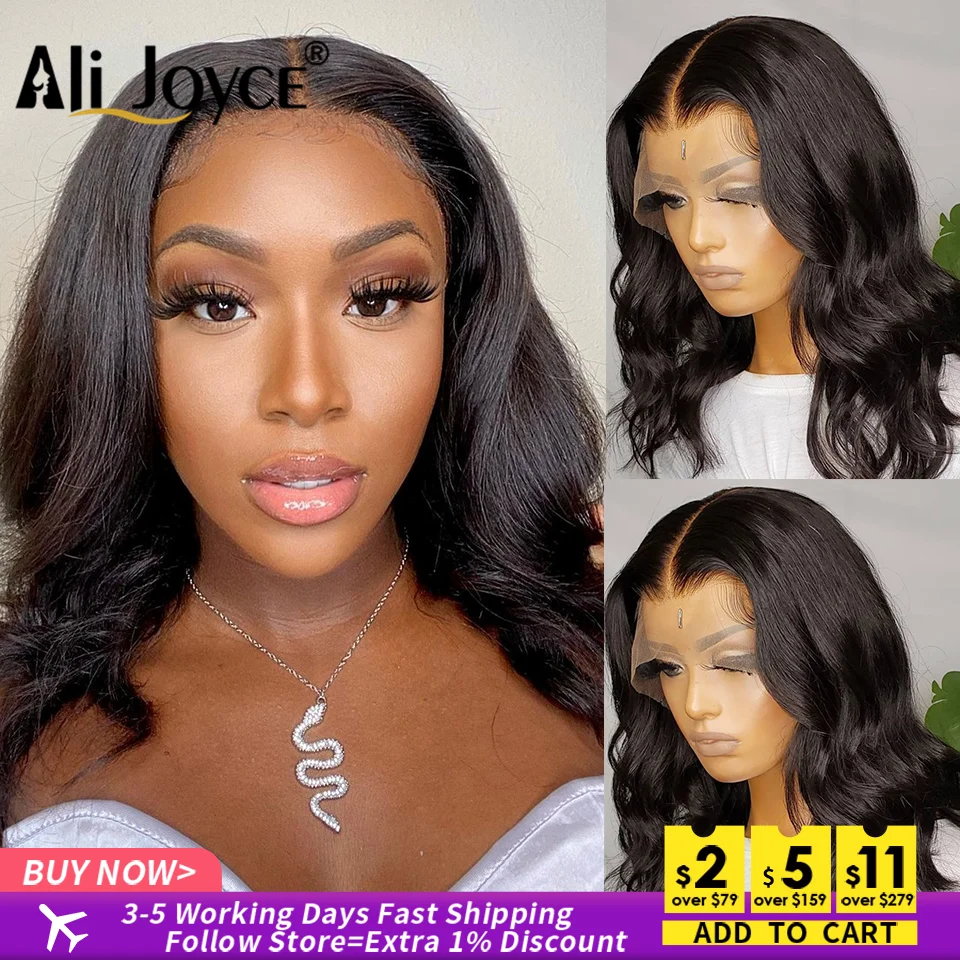 

Body Wave Lace Front Wig Preplucked 13x4 Short Body Wave Bob Wigs For Women Human Hair Natural Color Brazilian Hair Bob Lace Wig