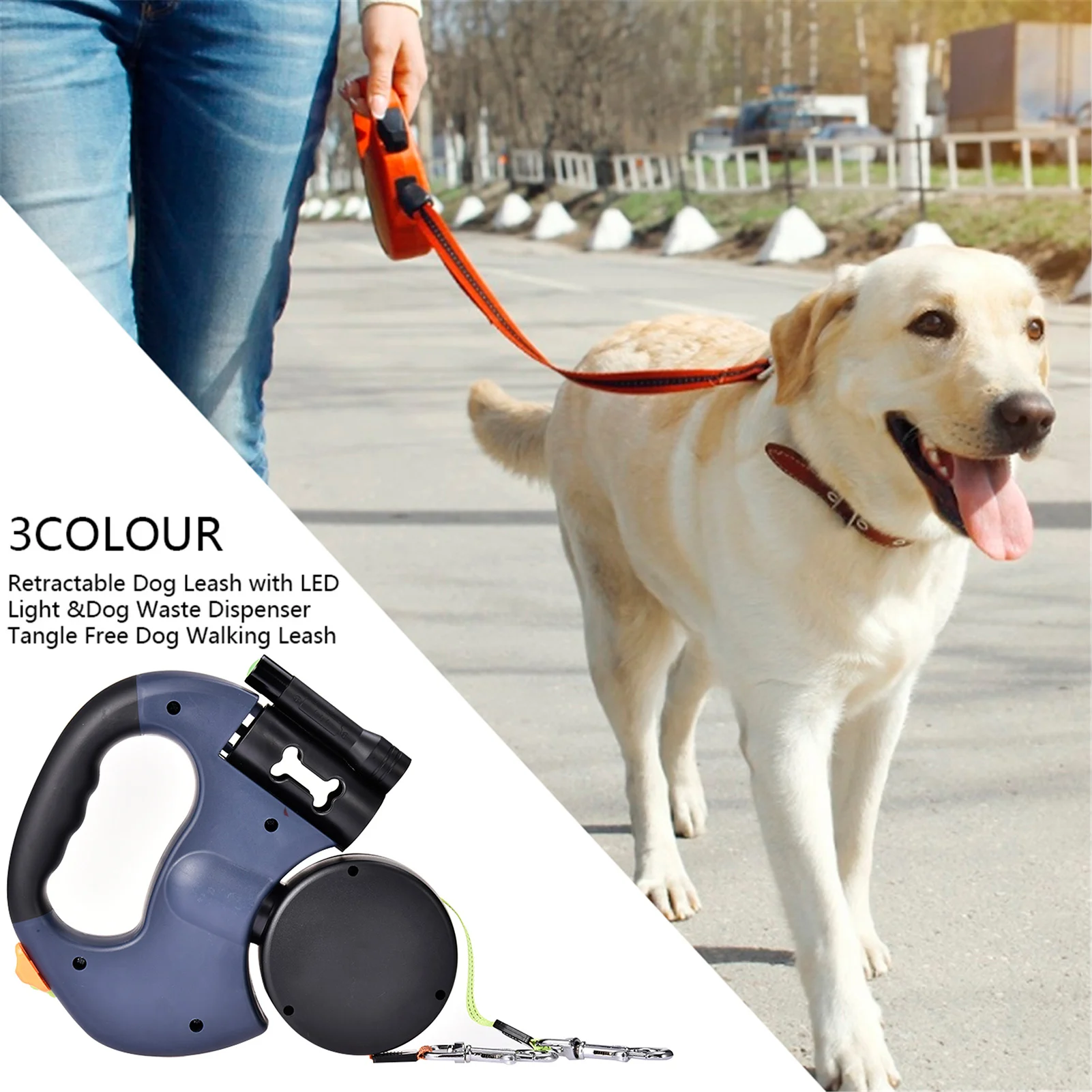 

3M Dog Leash Durable Leash Automatic Retractable Walking Running Leads Dog Cat Leashes Extending Dogs Pet Products