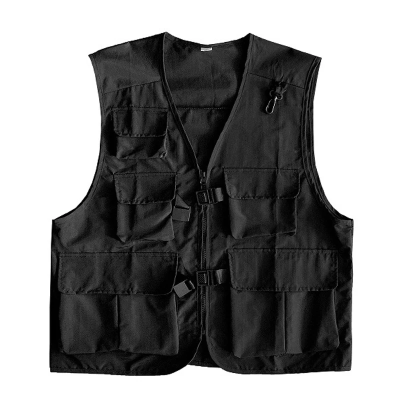 

Spring Autumn Men's Waistcoat Ins Retro Functional V-neck Cargo Vest Male Korean Hip Hop Sleeveless Jackets Men Vest BF Top Coat