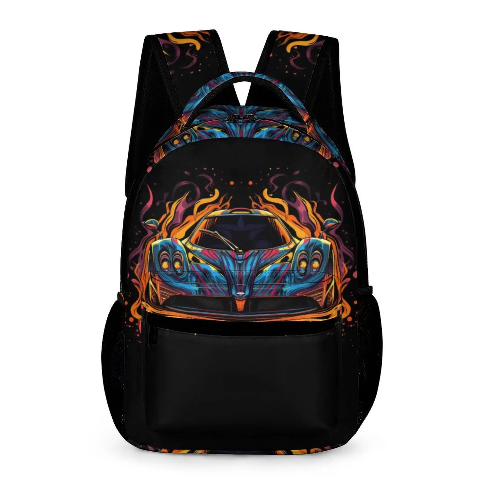 

Speed Sports Car Backpack Vintage Vibrant Tones Streetwear Backpacks Boy Sport Durable School Bags Designer Rucksack