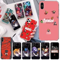 cute cartoon marvel hero phone case for iphone 13 12 11 pro mini xs max 8 7 plus x se 2020 xr silicone soft cover