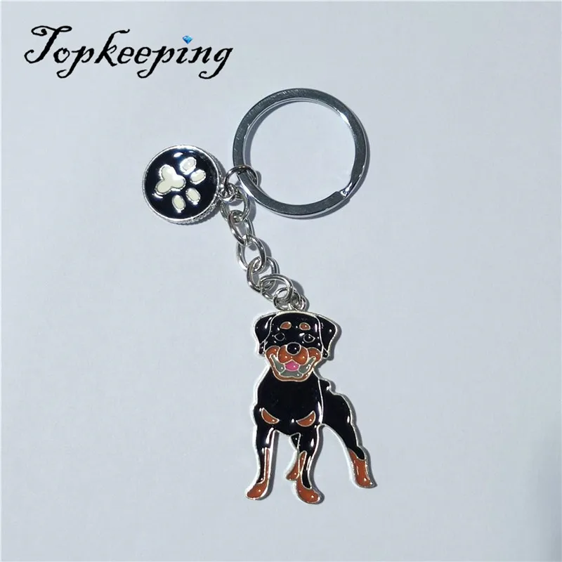 

Metal Pet Dog Animal Key Chains Women Men Girls Metal Puppy Paw-print Key Ring Car Keychain Bag Charm Keyring