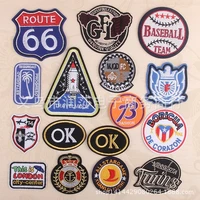 100pcslot round embroidery patch letter route baseball clothing decoration accessory strange thing iron heat transfer applique