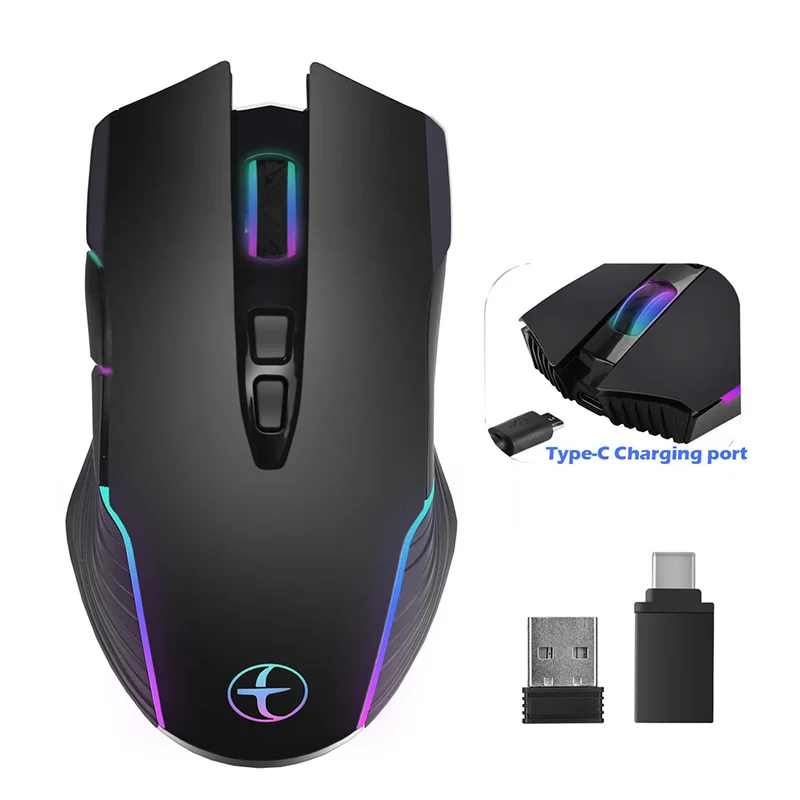 

Missgoal 2.4G Wireless Mouse Type-C Silent Click Mouse Rechargeable Mause Plug And Play For Macbook Laptop Computer