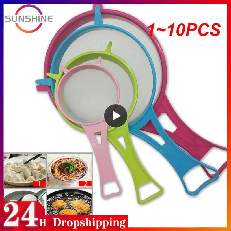 

1~10PCS NewPlastic Fine Mesh Filter Colander Soy Milk Sieve Flour Sieve With Handle Juice And Tea Filter Kitchen Tool