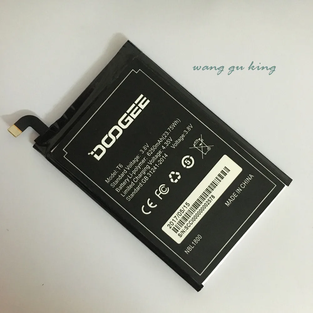 For DOOGEE T6 Battery High Quality Large Capacity 6250mAh Bateria Accumulator Pro | Mobile Phone Batteries
