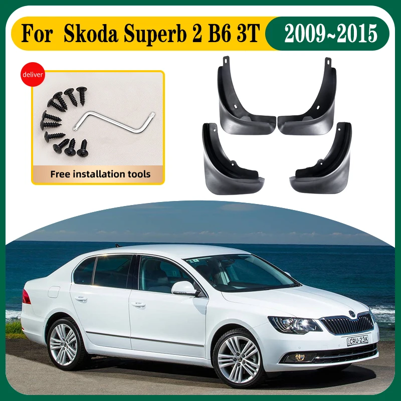 

Автомобильные брызговики для Skoda Superb 2, аксессуары MK2 B6 3T 2009 ~ 2015 2010, автомобильные брызговики, передние и задние крылья, аксессуары