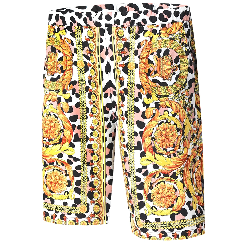 

2022 Summer New Men's Pants Beach Pants Loose Hawaiian 3D Printing Five-point Pants Casual Holiday Pants