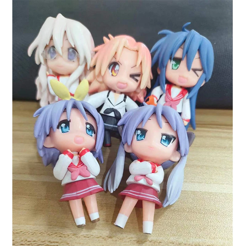 

Lucky Star Dolls Izumi Konata Hiiragi Kagami Tsukasa Toys Anime Action Figure Model Ornament Kids Gift