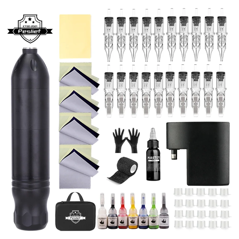 Набор для тату-машинки 20 игл с блоком питания