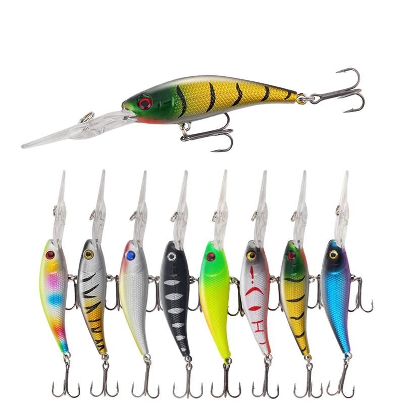 

Simulation Hard Bait 10cm9.2g Long Tongue Plate With Ring Bead Minnow Fake Bait Fishing Gear Wobbler Crankbaits Carp Bass Tackle