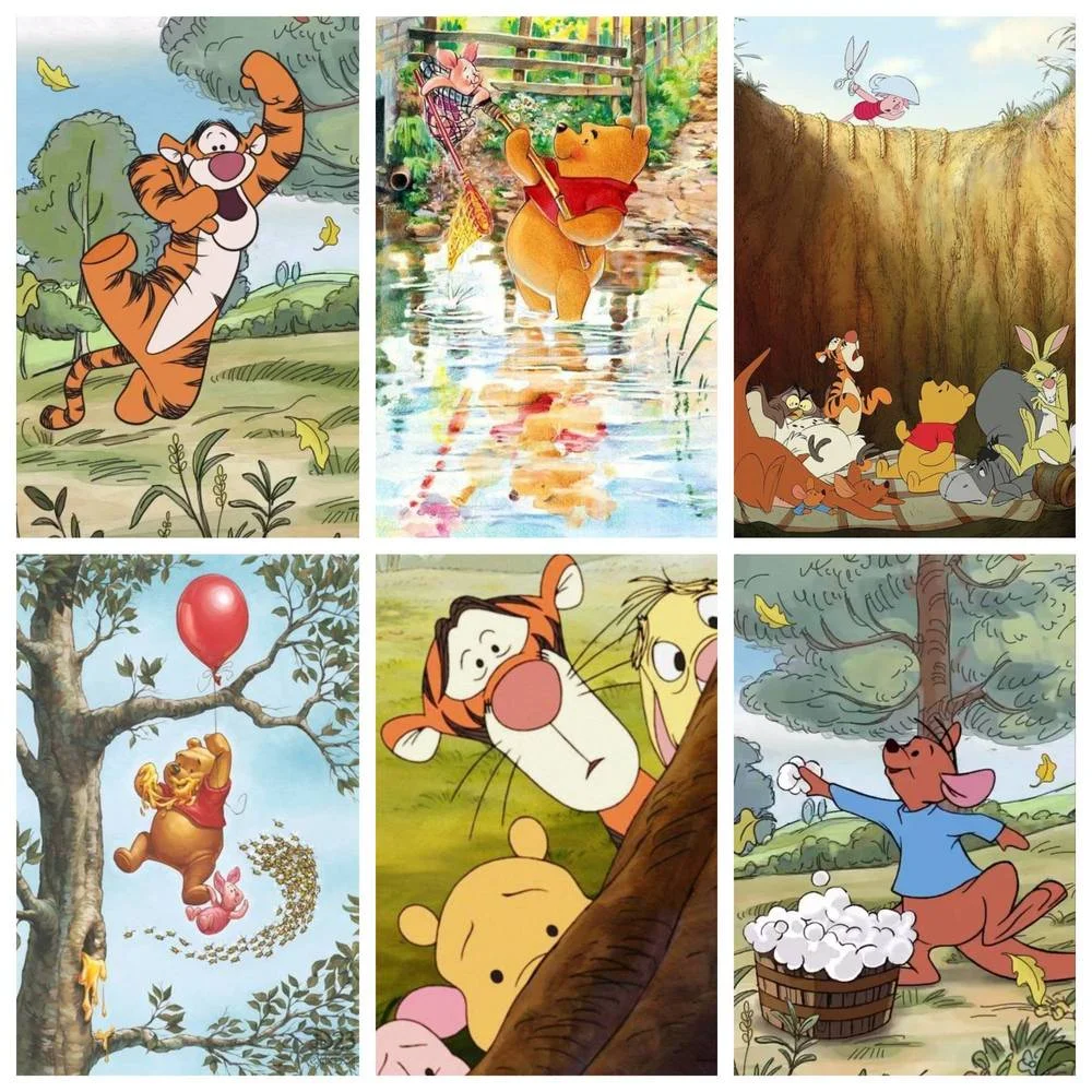 

Disney 5D DIY Diamond Painting Carlton Bear Winnie The Tiger Cross Stitch Set Hand Inlaid Gifts Home Bedroom Wall Art Decoration
