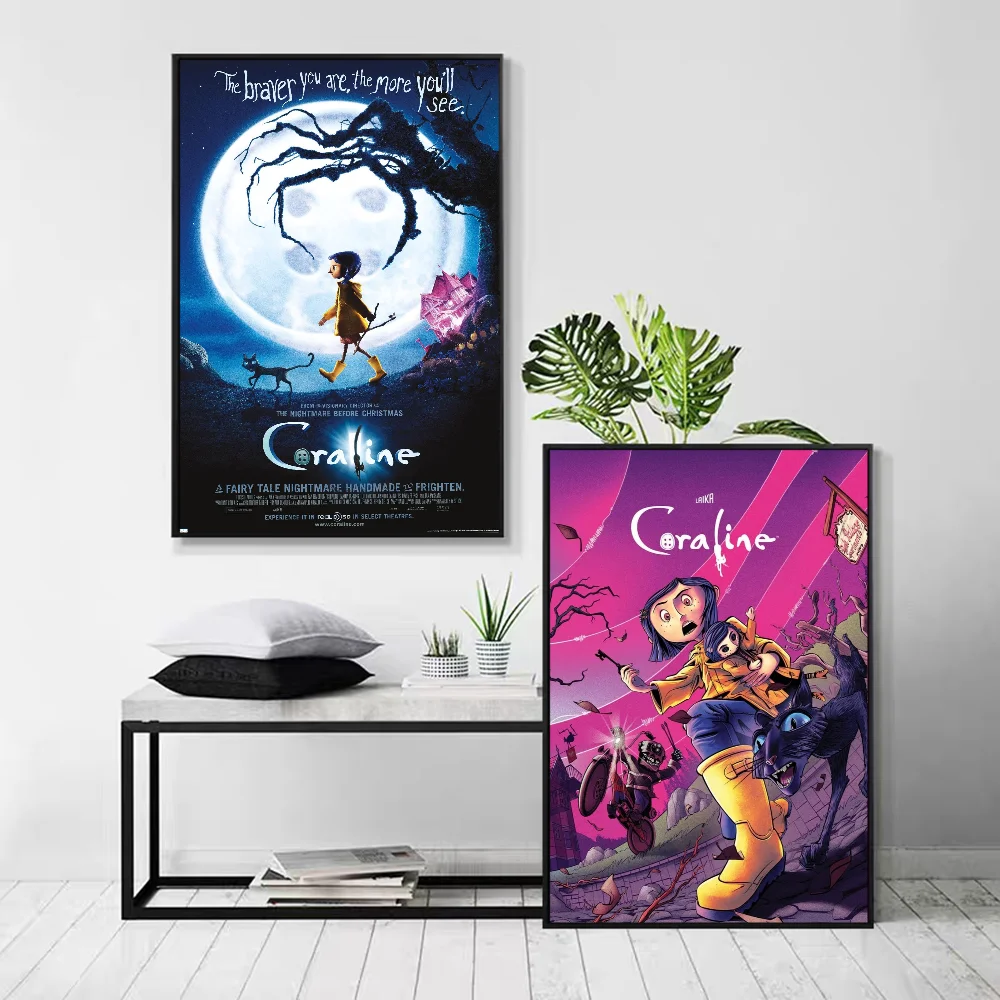 Anime C-Coraline Self-adhesive Art Poster Waterproof Paper Sticker Coffee House Bar Posters Wall Stickers