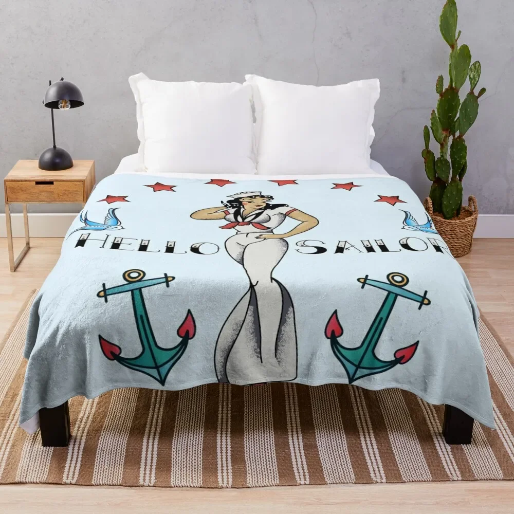 Винтажные декоративные одеяла в стиле Джерри с рисунком &quotHello Сейлор&quot