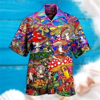 mens casual shirts fashion printed short sleeve lapel hawaiian shirts daily travel beach men women oversized blouse