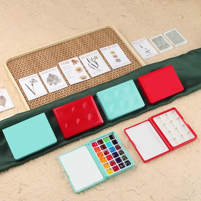 

Портативный Дозирующий бокс для краски 0,5 мл/1 мл Дозирующий синий и красный пустой бокс цвет Регулируемая Акварельная коробка