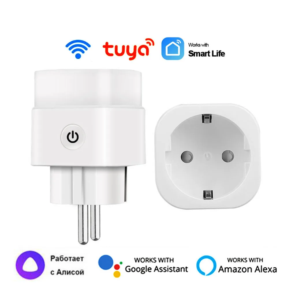 

WiFi Smart Plug 16A 20A EU Timer Socket Power Monitor Tuya Smart Life APP Control Via Alexa Google Home Yandex Alice