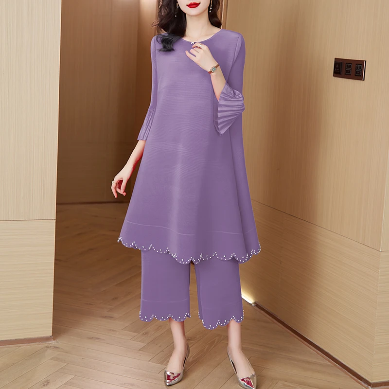 Волшебные плиссированные брюки Miyake комплект из двух предметов Женская юбка с