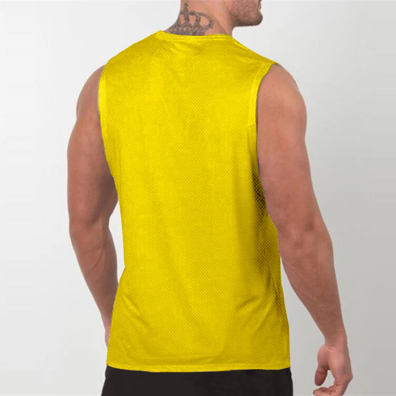 Мужская быстросохнущая майка для бодибилдинга Сетчатая футболка без рукавов
