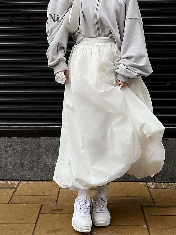 

Beiyingni 2023 Spring Autumn Maxi Bud Skirts for Women White Elegant Casual A-line Tutu Skirt Female Cotton Temperament Faldas