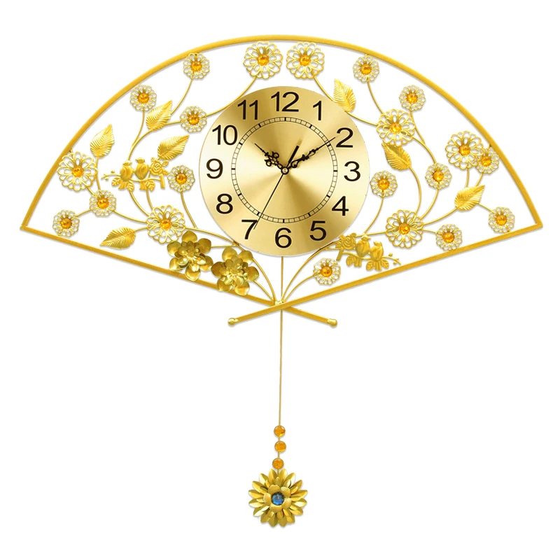 

Luxury Metal Wall Clock Modern Simple Mute Bedroom Creative Personality Atmospheric Quartz Clock Living Room Decoration