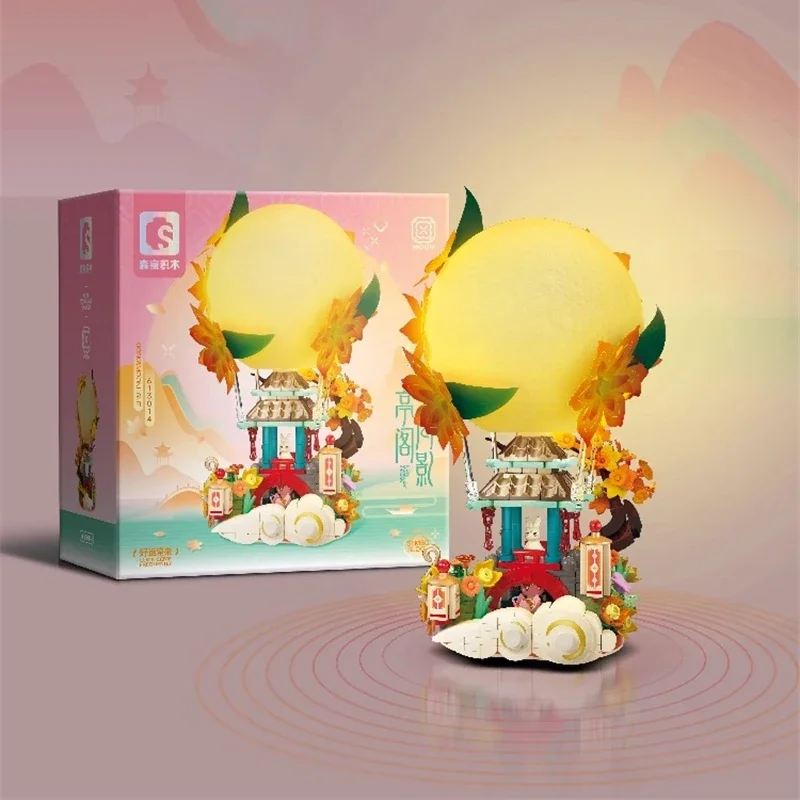 SEMBO BLOCK Moon Jade Rabbit Строительные блоки Фестиваль середины осени Украшения Игрушки
