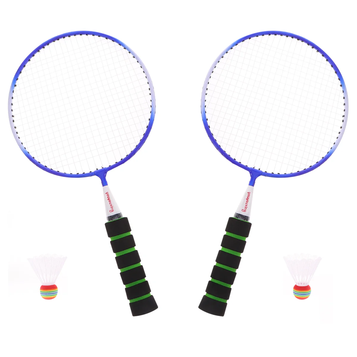 

1 Set Light Weight Sports Gadget Portable Badminton Racket Durable Leisure Toys Funny Badminton Plaything with 2pcs Balls for