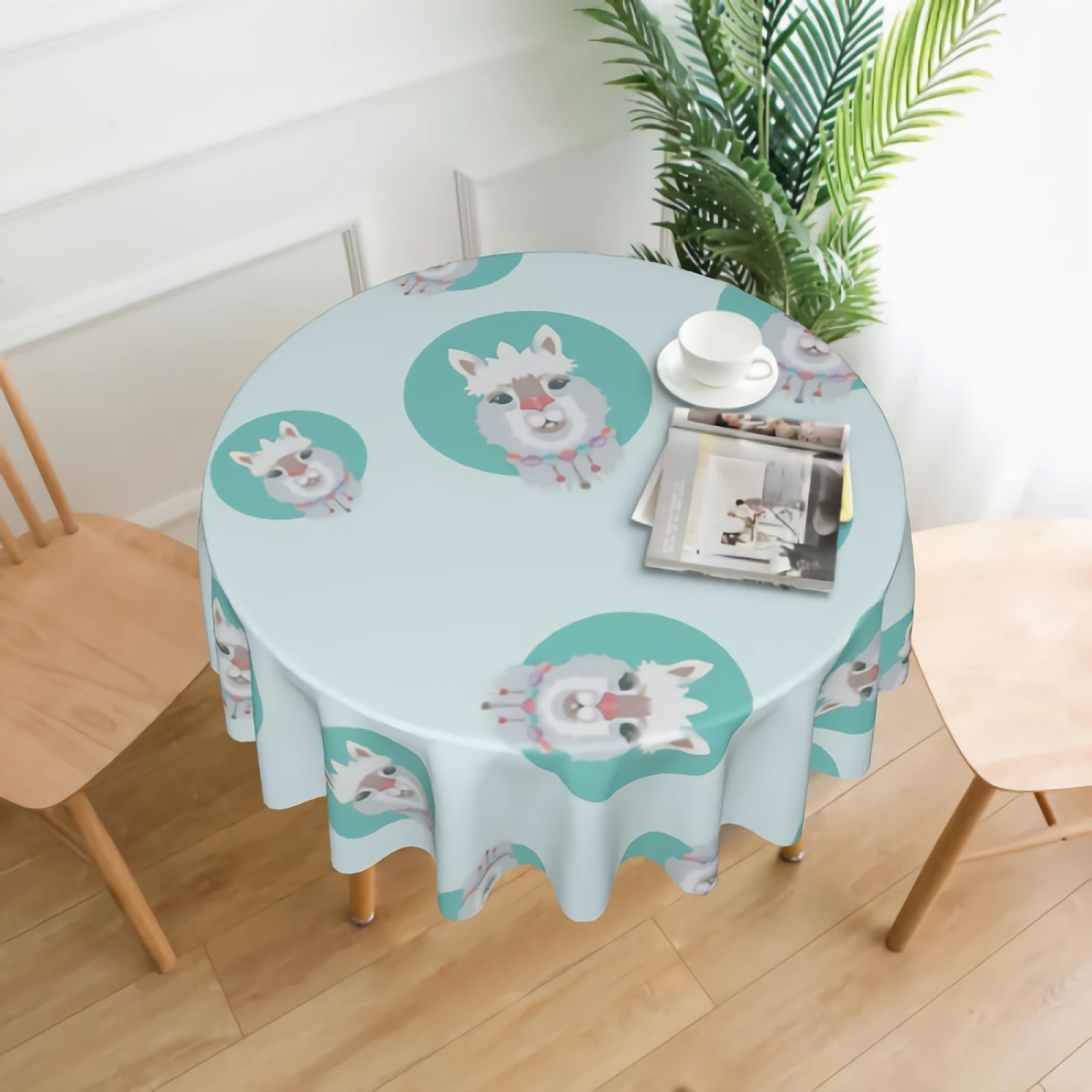

Polyester Round Tablecloth 60 inch Table Cover for Holiday Parties Dinner Decor