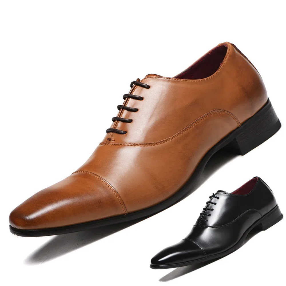 

Brand New Male Chunky Heels Shoes Fashion Solid Patchwork Formal men's Shoes Casual Business Office Wedding Shoes For Man