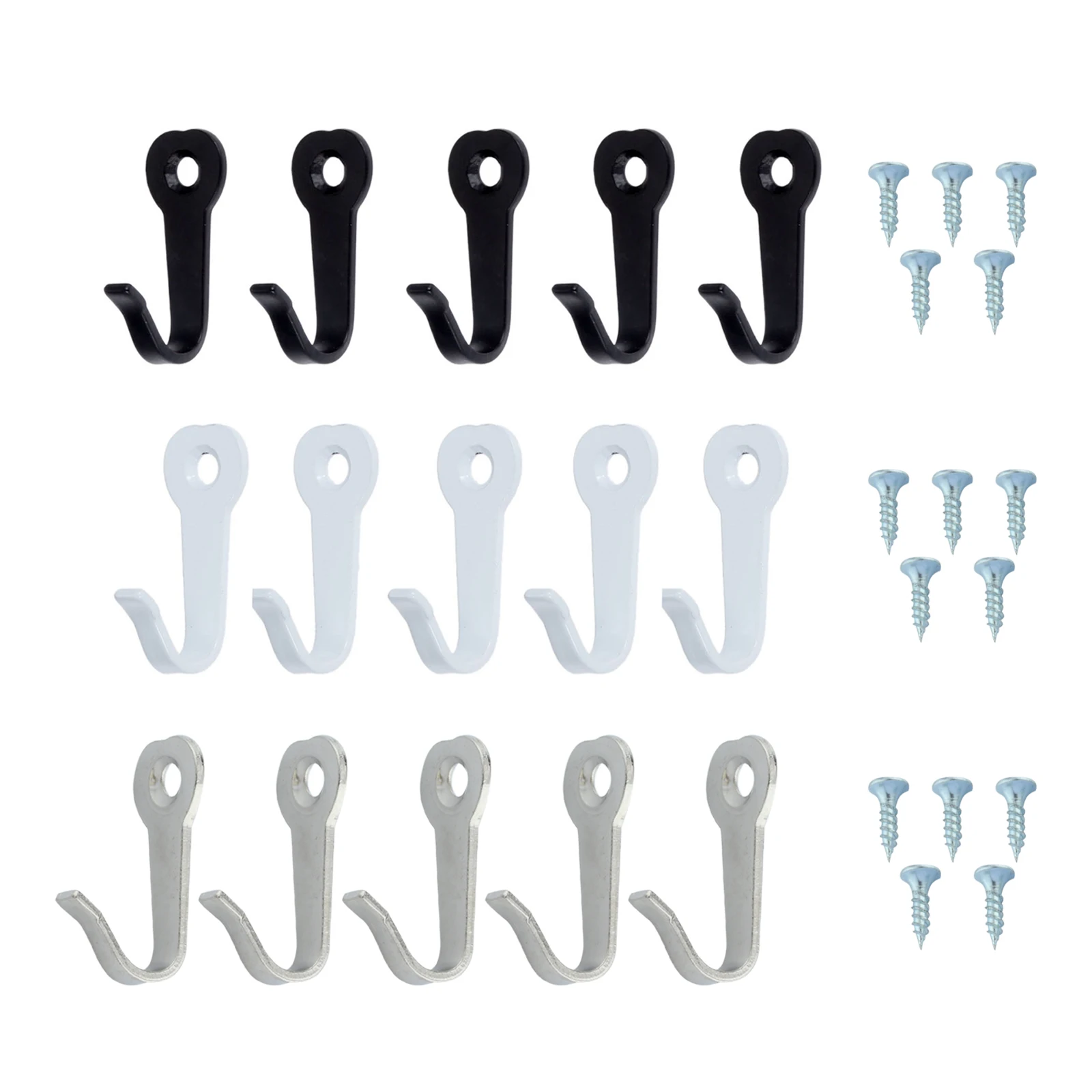 

5 шт. крючки 40 мм мини-вешалки из сплава с винтами черные/белые/серебряные настенные подвесные ключи сумка для пальто шляпы маски ванной кухн...